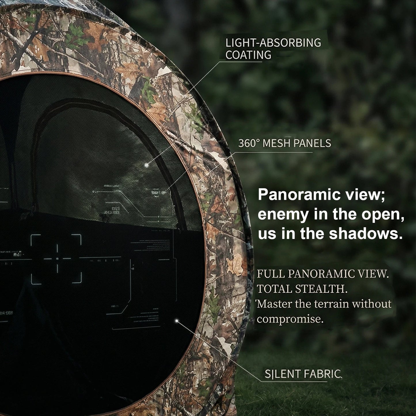 Camo Pop-Up Hunting Blind Ground Shelter for Deer Turkey Duck Hunting