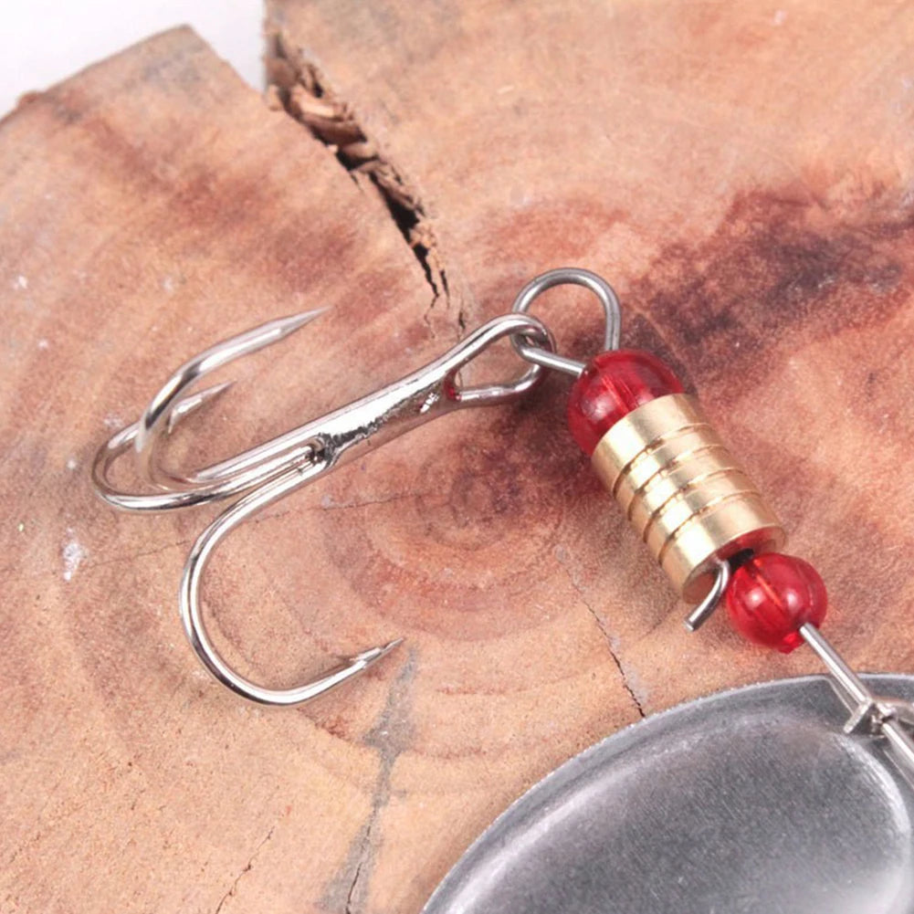 30pcs Metal Spoon Spinner Fishing Lure with Treble Hook Fishing Wobblers
