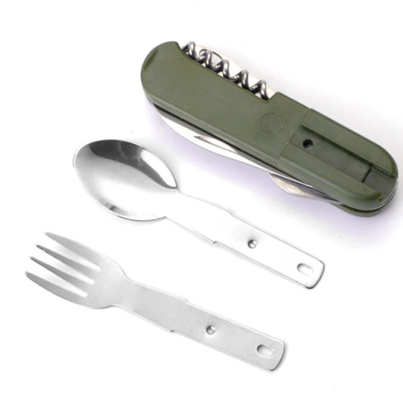 7-in-1 Multifunctional Outdoor Utensils Stainless Steel