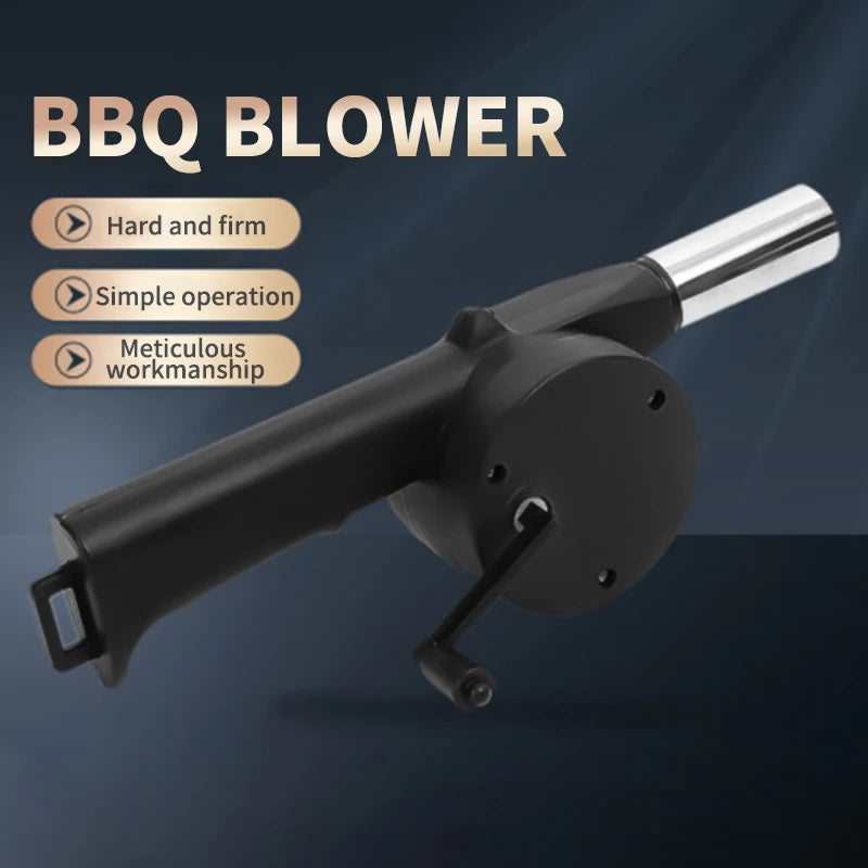 BBQ Fan Air Blower Fast Fire Starter Portable Manual Hand Crank