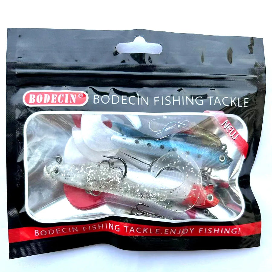 6PCS Wobblers Artificial Baits Fishing Tackle Soft Silicone Bait
