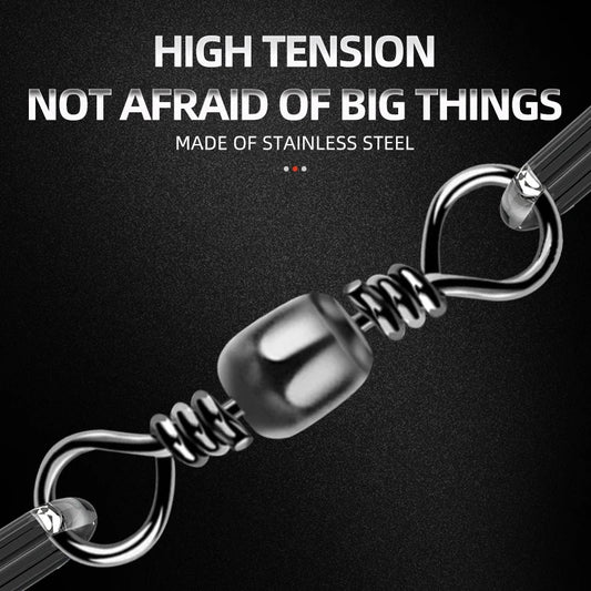 100pcs Fishing Connector Barrel Swivel Carbon Steel