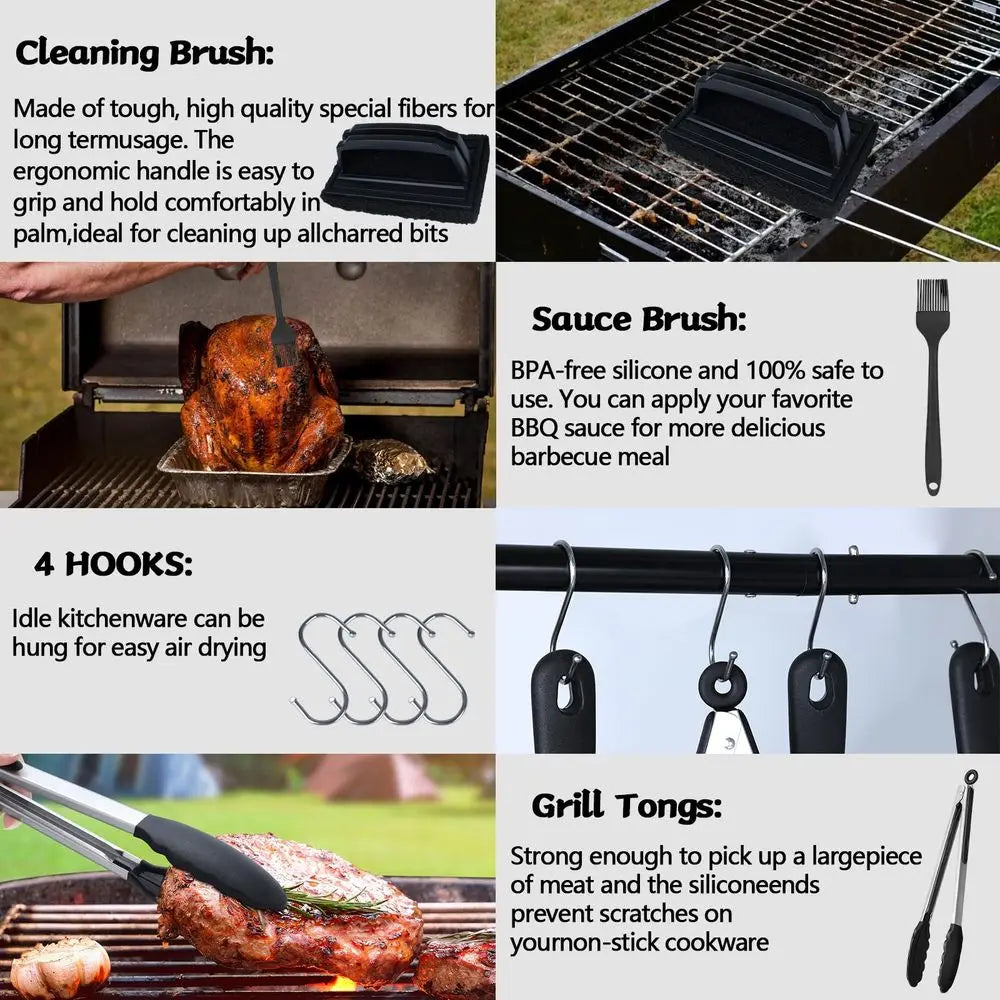 ,Extra Thickened Stainless Steel Grill Accessories Set