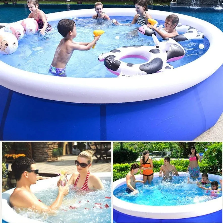 Inflatable Top Ring Swimming Pools for Adults 10 ft X 30 in Blue