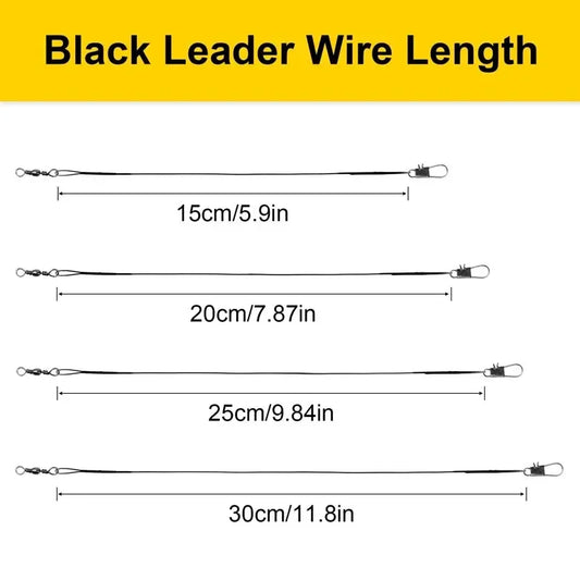 20PC 15/20/25/30cm Steel Wire Leader With Swivel