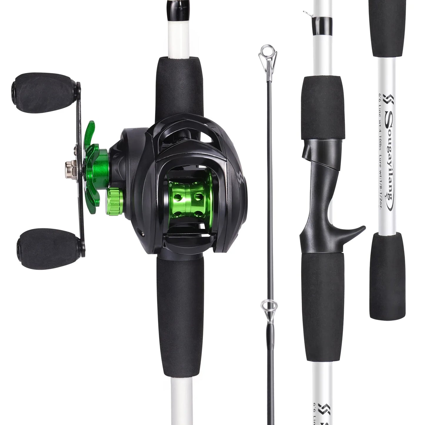Fishing Rod Reel Combo 1.8m 4-Sections Carbon Fiber Rod and 7.2:1 Speed Gear Ratio Max Drag 8kg for Bass Pike Pesca
