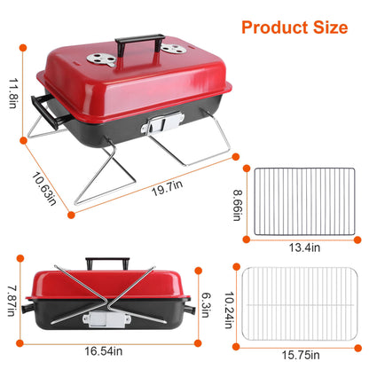 Portable Charcoal Grill Tabletop Grill with Lid