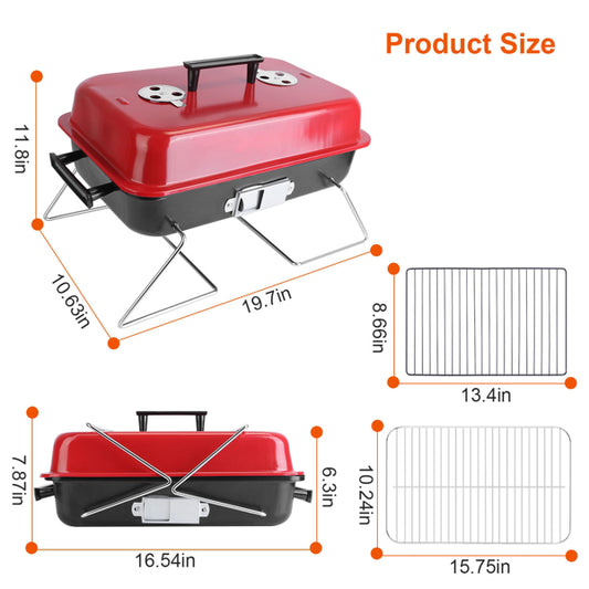 Portable Charcoal Grill Tabletop Grill with Lid