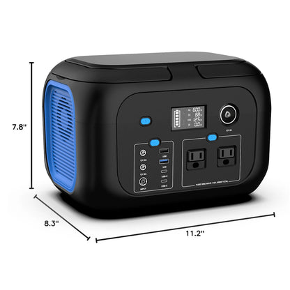 600W/300W/200W/120W Portable Power Station,110V AC Outlets Solar Generator