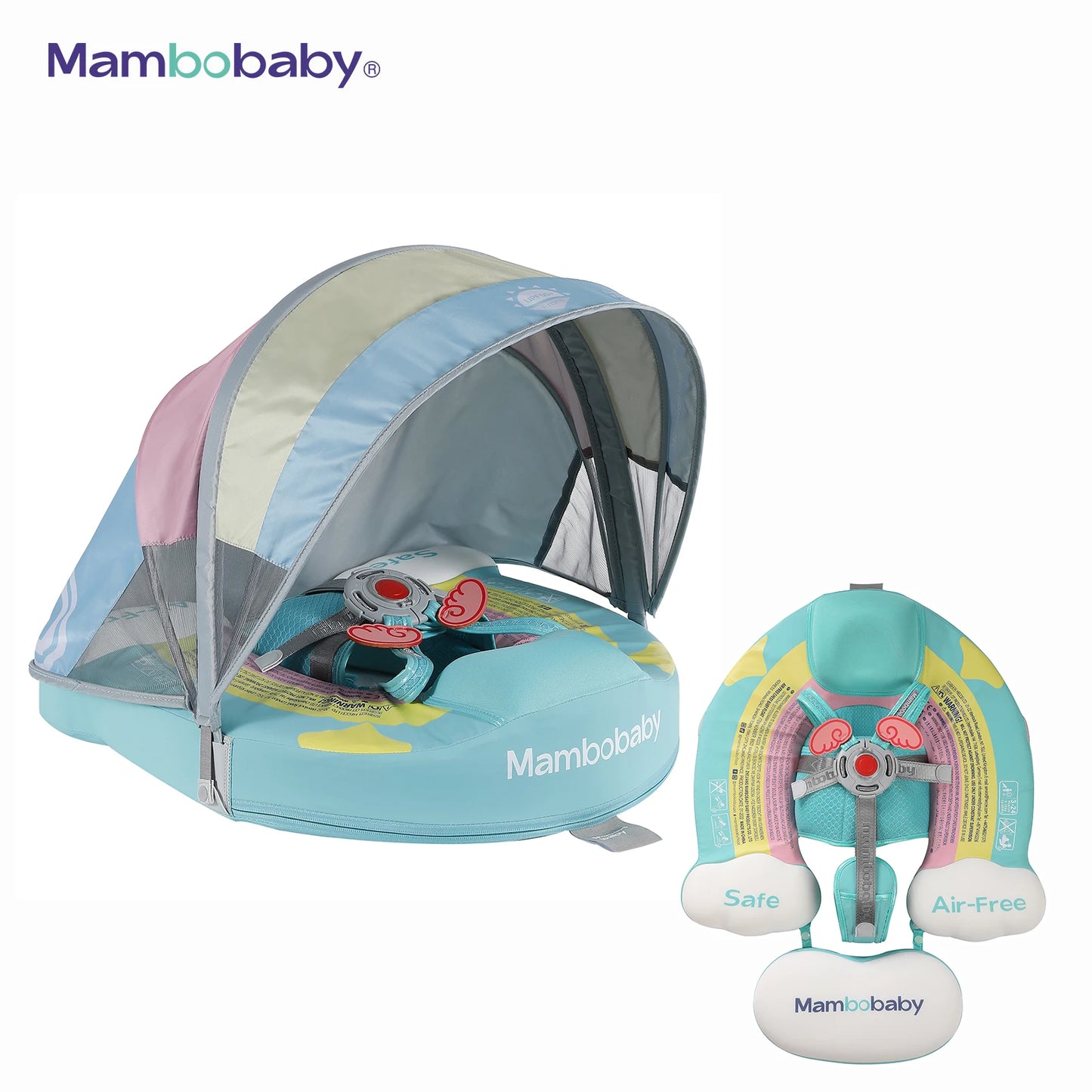 Non-Inflatable Baby Floats with Canopy for 3-24 Months