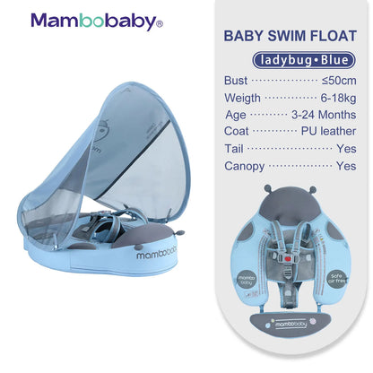 Non-Inflatable Baby Float with Canopy