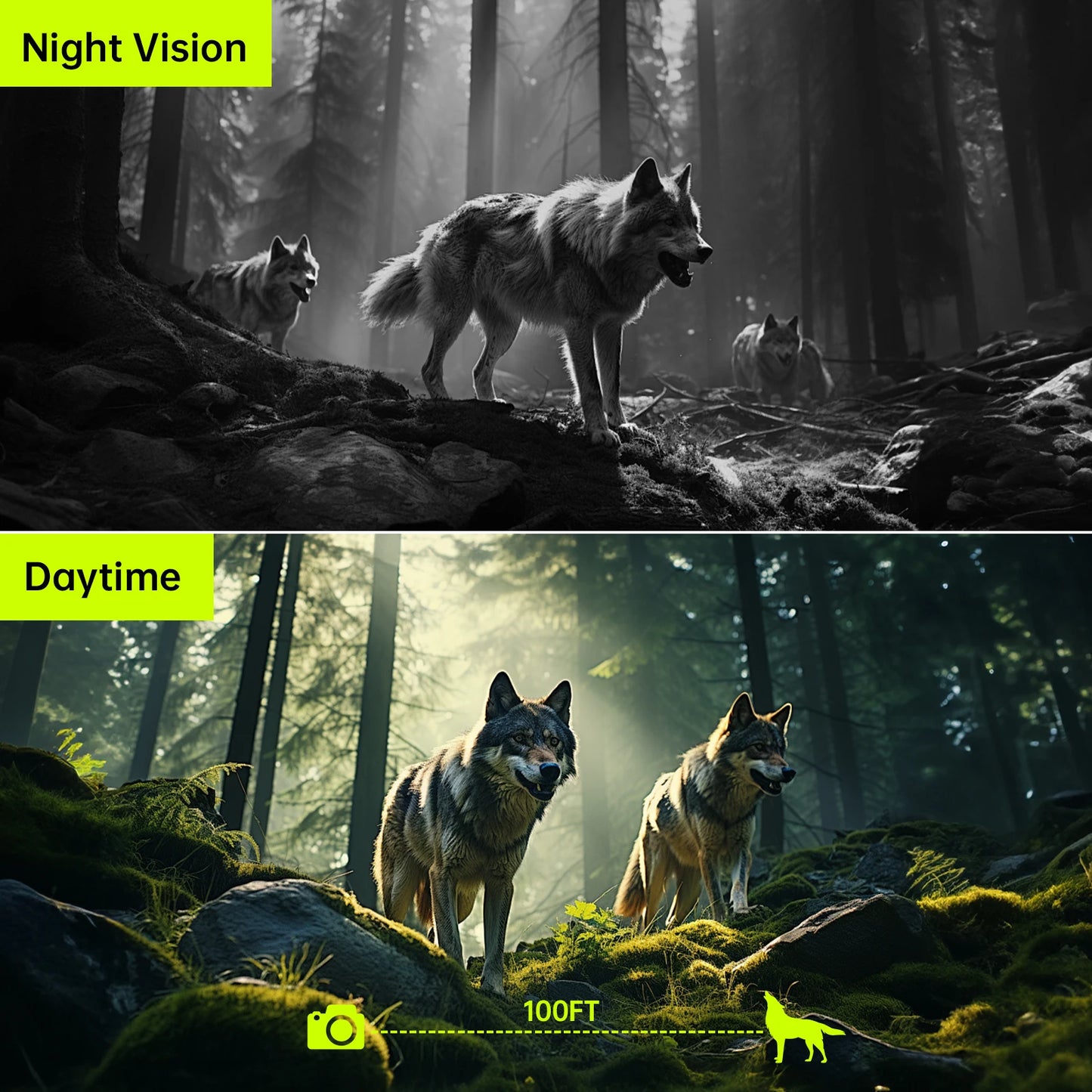 64MP Trail Camera with Night Vision 0.2s Trigger Motion Activated,