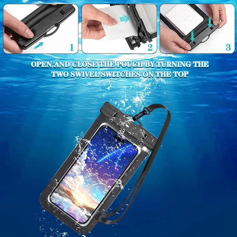 4-Pack - Waterproof Case for Swimming, Beach, Rain, Up to 100ft Deep, Clear & Touch Sensitive