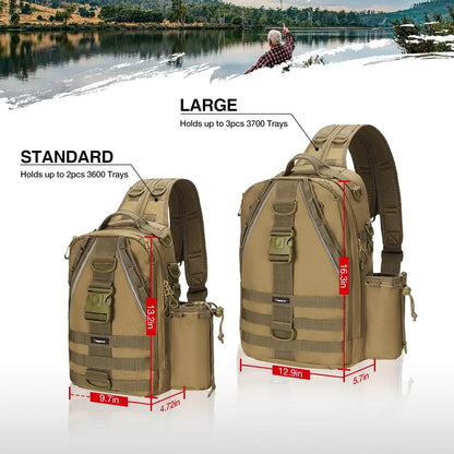 Fishing Tackle Backpack with Rod & Gear Holder,