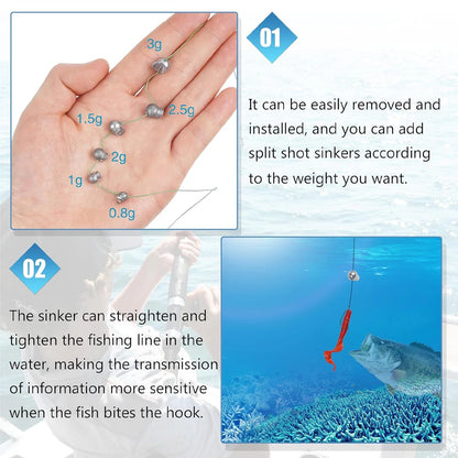60Pcs Split Shot Fishing Weights Sinkers