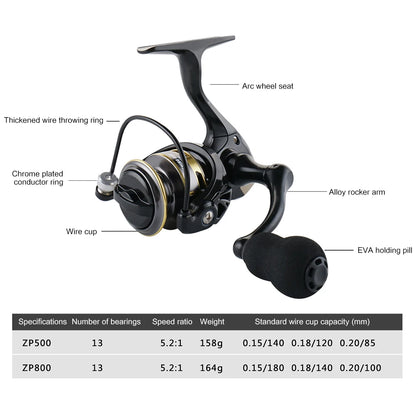 500/800 Series EVA Grip Ultra Lightweight Fishing Reel