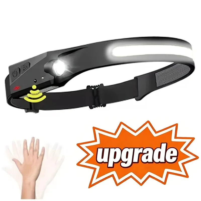 4-Pack LED Sensor Headlamp USB Rechargeable Built-in Battery Waterproof Head Torch for Camping Fishing Hiking