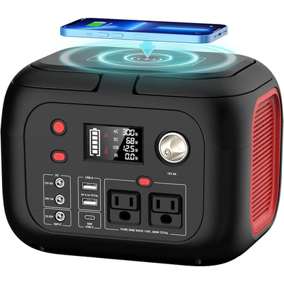 600W/300W/200W/120W Portable Power Station,110V AC Outlets Solar Generator