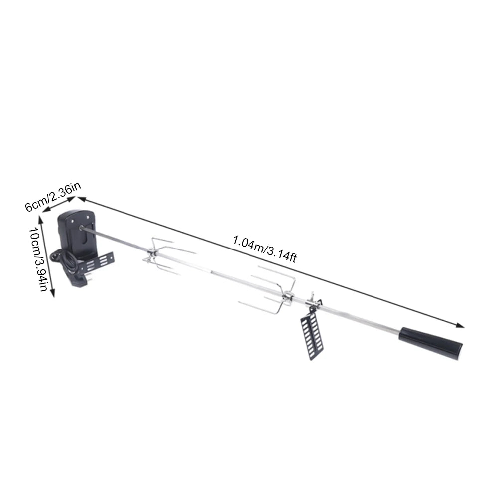 120 cm long cable Rod Outdoor Barbecue Grilling Rotisserie Kit