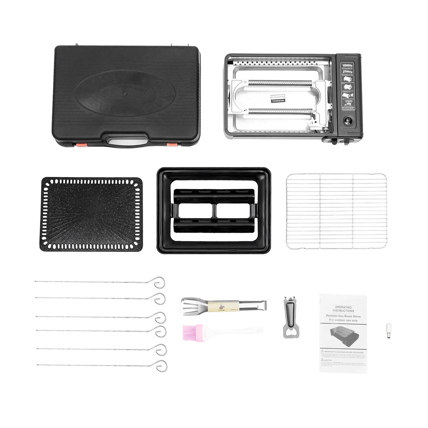 Portable Camping Grill Gas Stove BBQ Grills with Storage Box