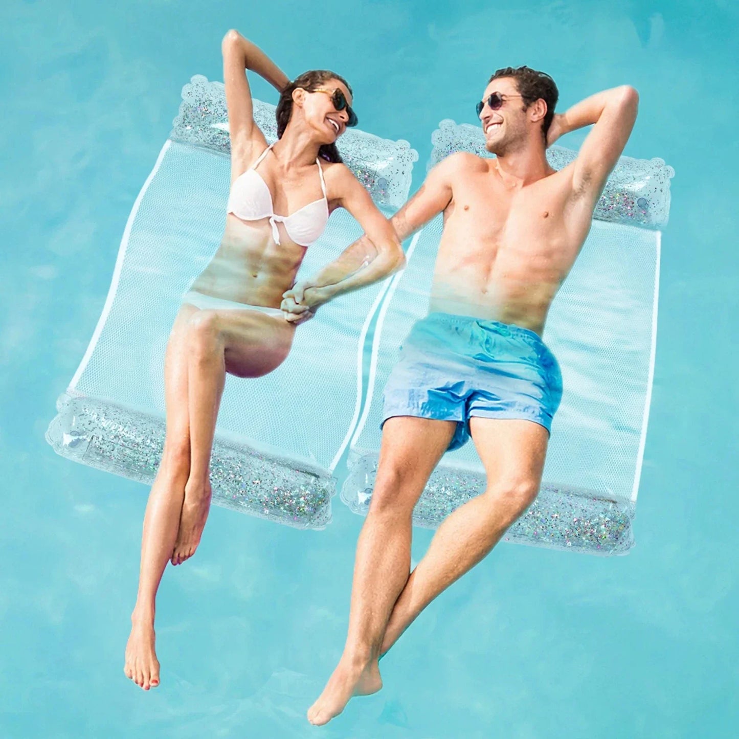 1/2pcs Water Hammock Recliner Inflatable Floating Swimming Mattress Sea Swimming Ring Pool Party Toy Lounge Bed For Swimming