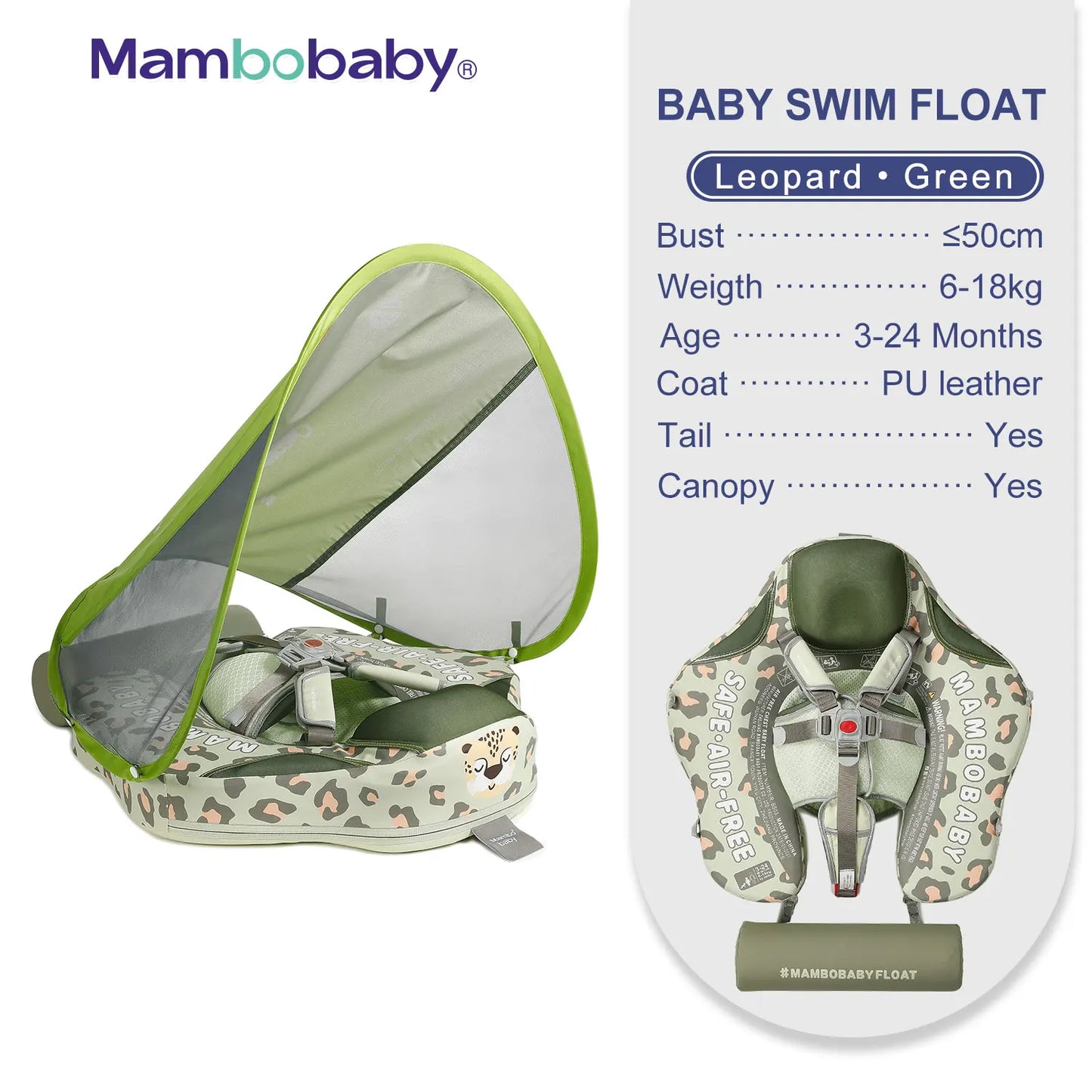 Non-Inflatable Baby Float with Canopy