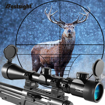 3-9x40 Rifle Sniper Scope Red or Green Illuminated Optical with Mounts