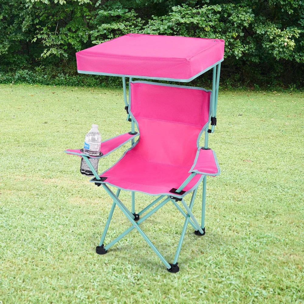 Kids Canopy Camp Chair 125lb Capacity