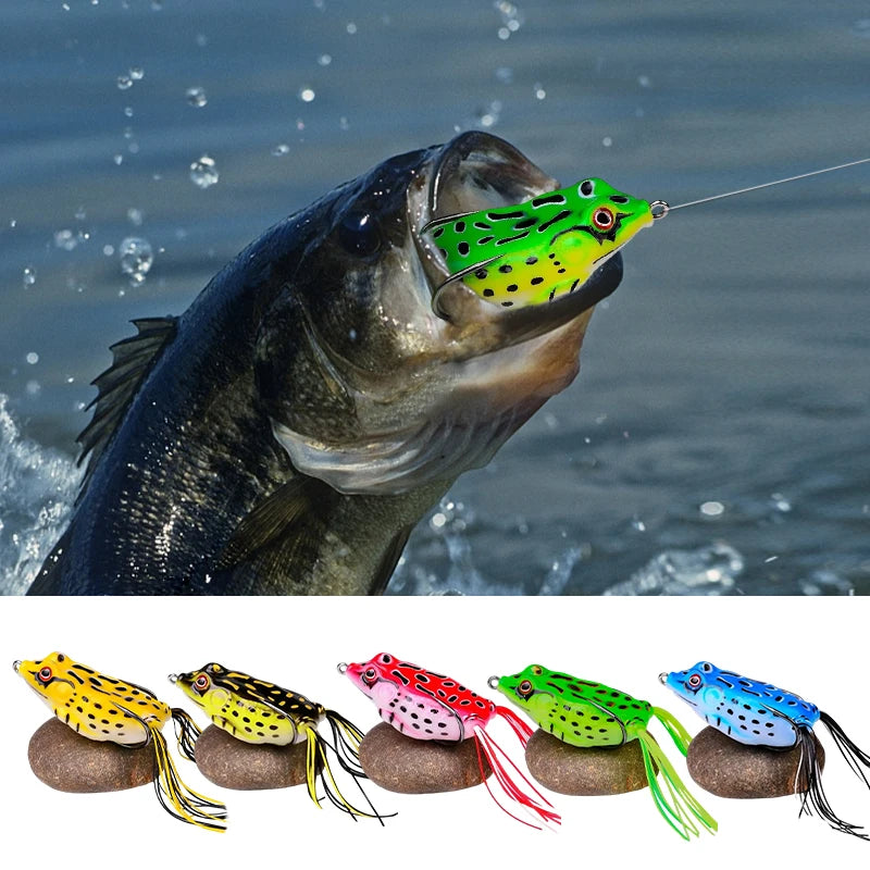 10pcs Frog Shape Lure with Fishing Hooks 3D Eyes