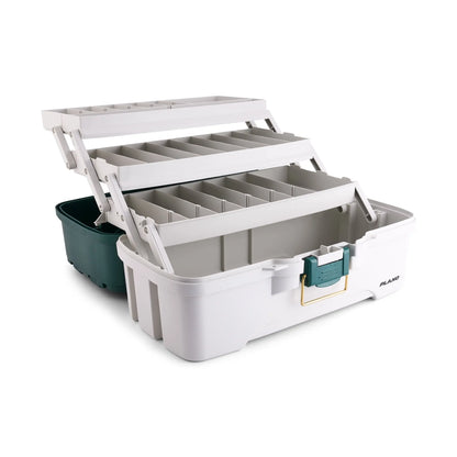 3-tray tackle box with freshwater bait set, durable, adjustable trays