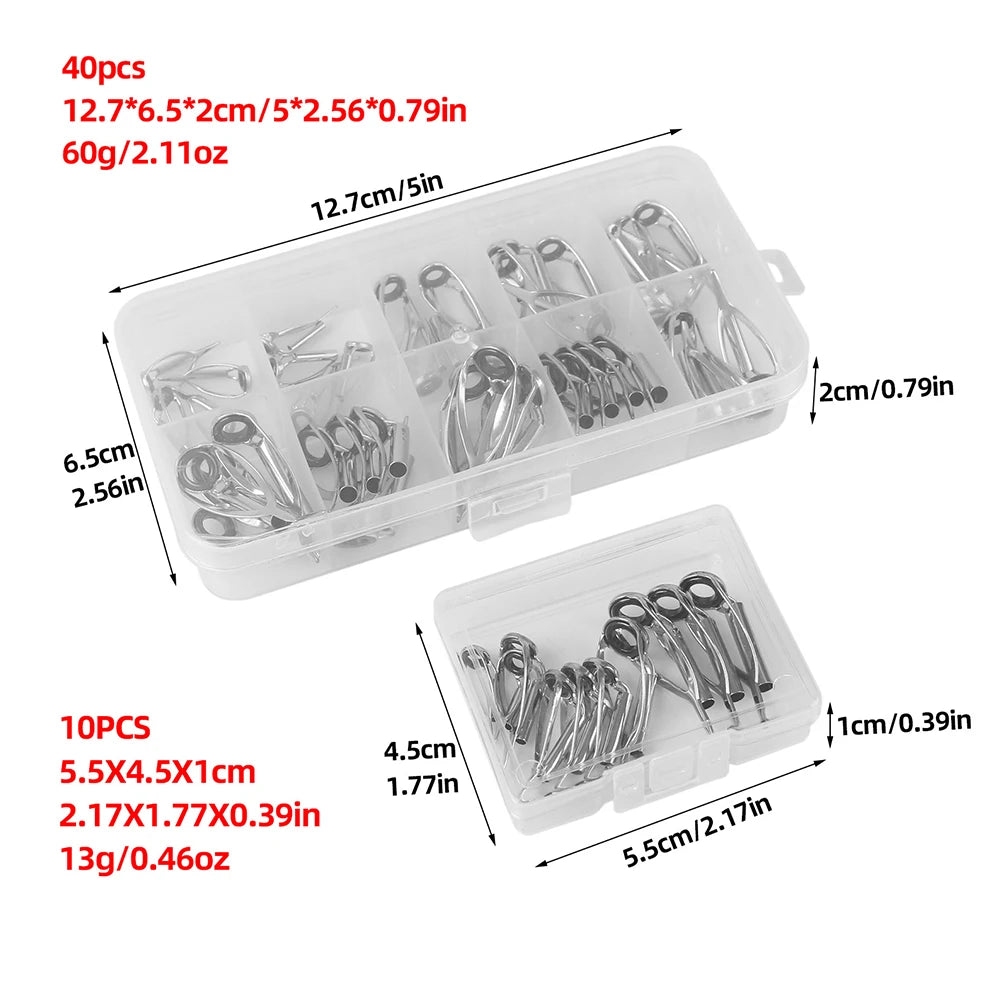 Fishing Rod Guide Ring Stainless Steel Top Tip Repair Kit