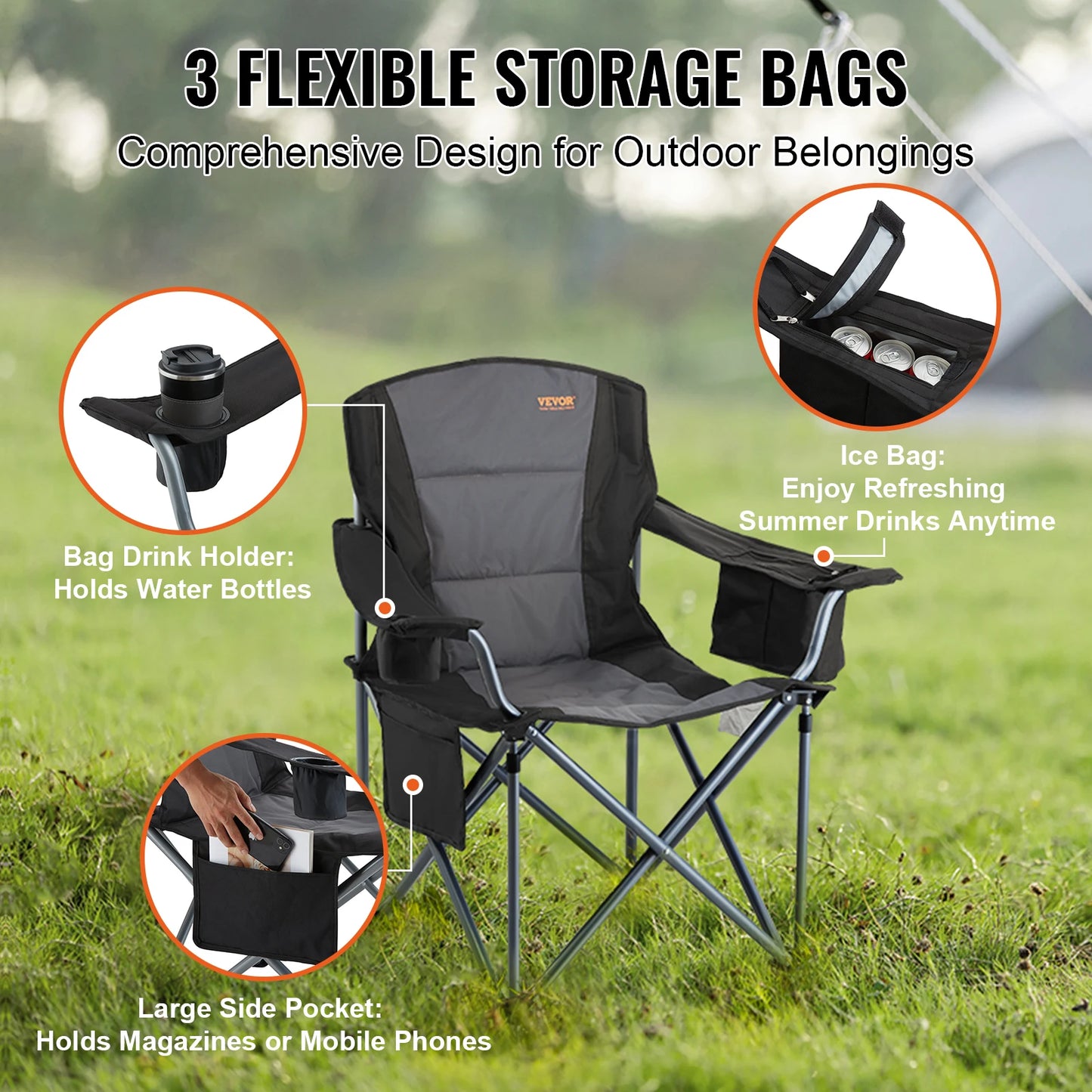 Camping Chair 350lbs High Load Ultralight Folding Chair