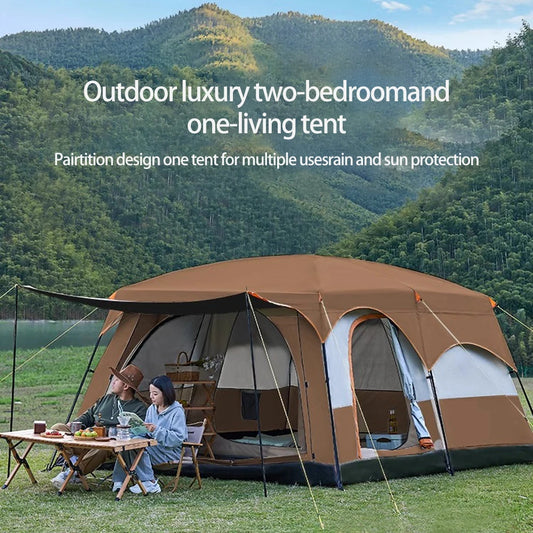 4 Season Camping Tent 3-12 Person Double Layer 2 room