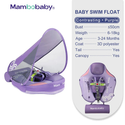 Non-Inflatable Baby Float with Canopy