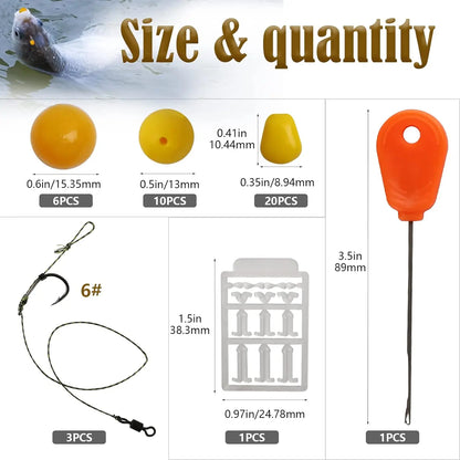 41PCS/151PCS Carp Fishing Hair Rigs,