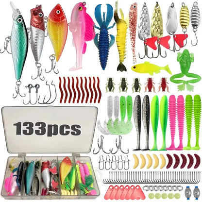 107-Piece Lure Fishing Set for Trout, Pike, and Bass