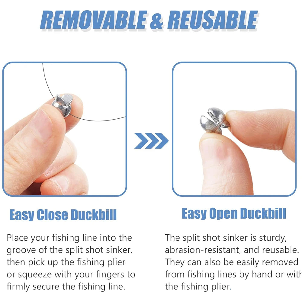 60Pcs Split Shot Fishing Weights Sinkers