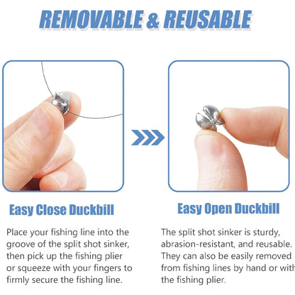 60Pcs Split Shot Fishing Weights Sinkers