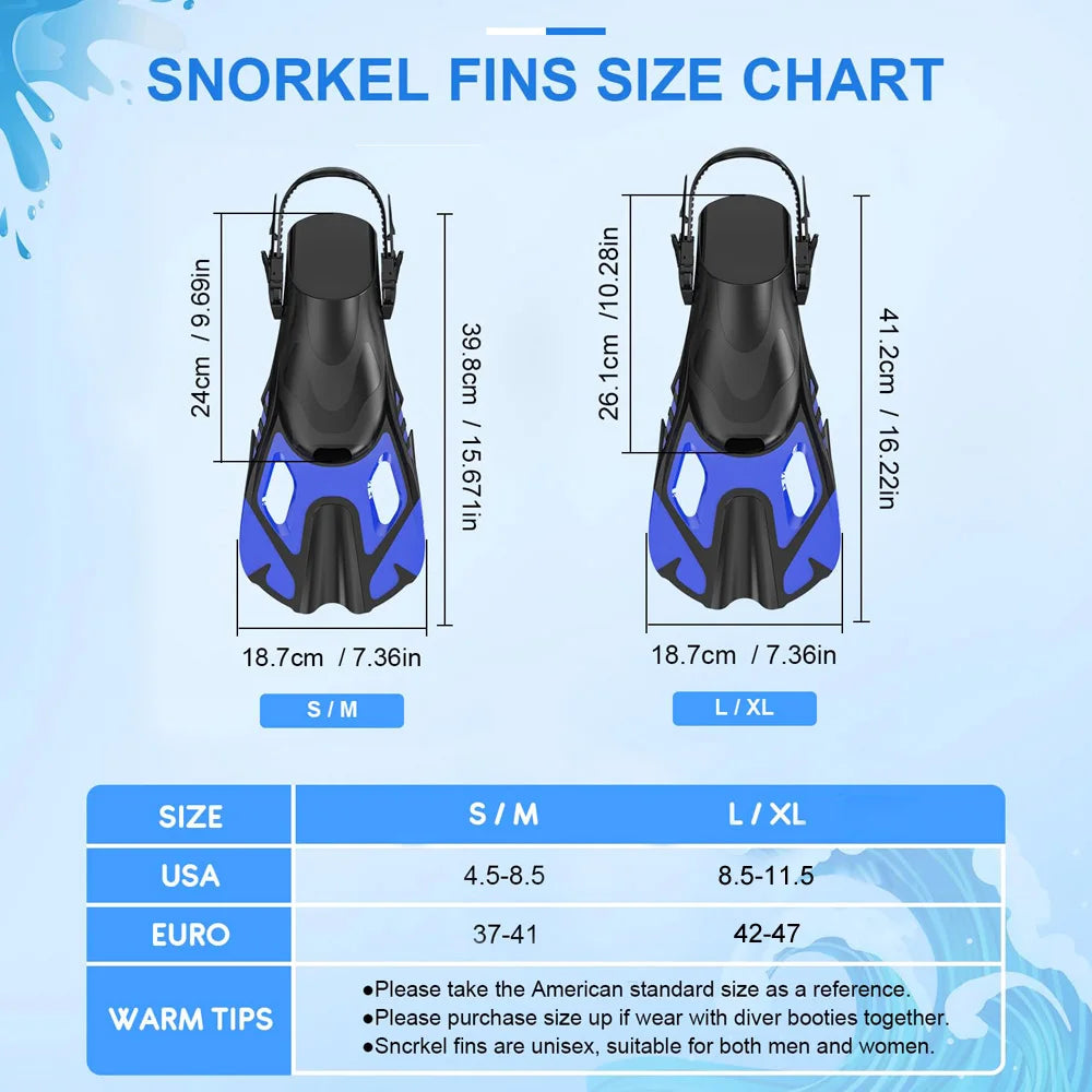 Snorkel Fins Swim Fins Buckles Swimming Flippers