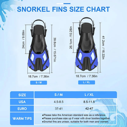 Snorkel Fins Swim Fins Buckles Swimming Flippers