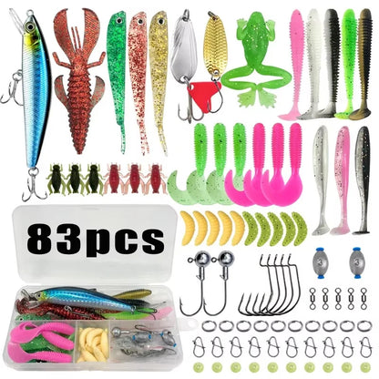 107-Piece Lure Fishing Set for Trout, Pike, and Bass