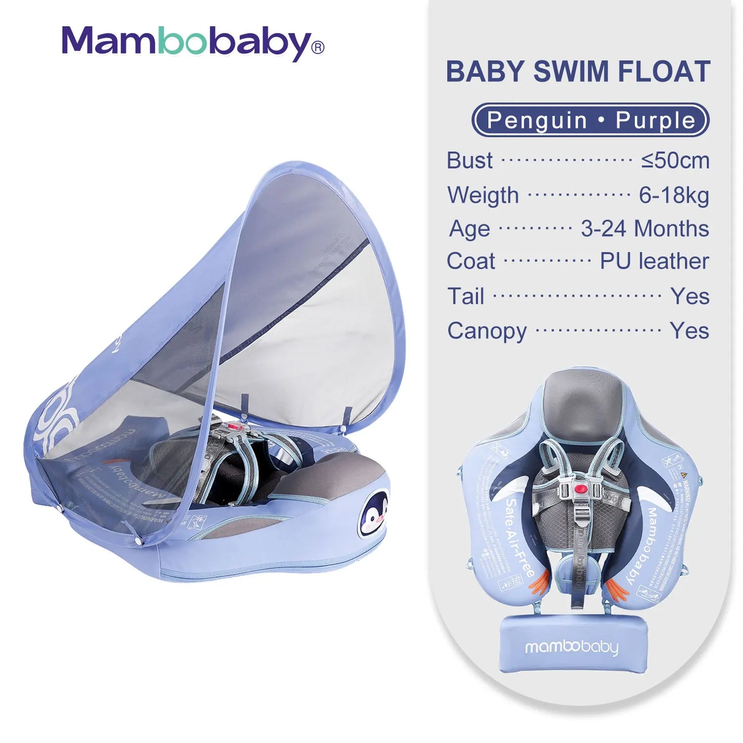 Non-Inflatable Baby Float with Canopy