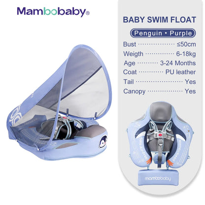 Non-Inflatable Baby Float with Canopy