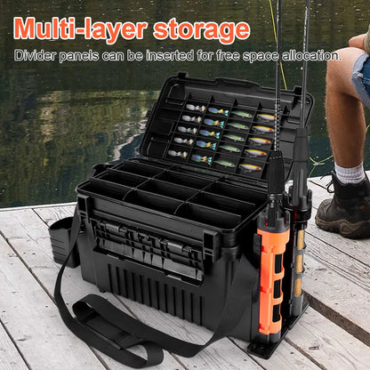 Portable Fishing Tackle Box 2 Tier Multi-functional