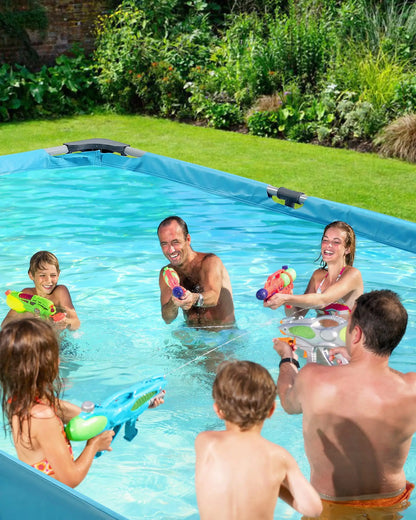 Above Ground Outdoor 178" x 87" Swimming Pool with Metal Frame for Backyard Use