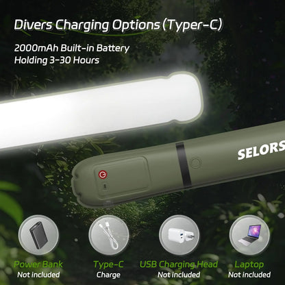 Rechargeable Portable Camping Strong Light Waterproof 2000 mAh
