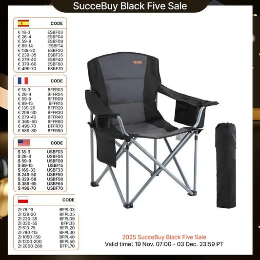 Camping Chair 350lbs High Load Ultralight Folding Chair