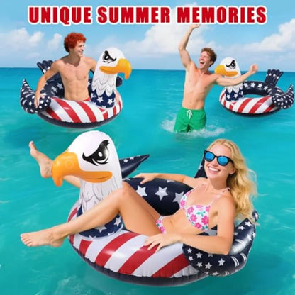 Inflatable Eagle Pool Floats Tube Rings American Flag Design Floating Raft Funny Lake Beach