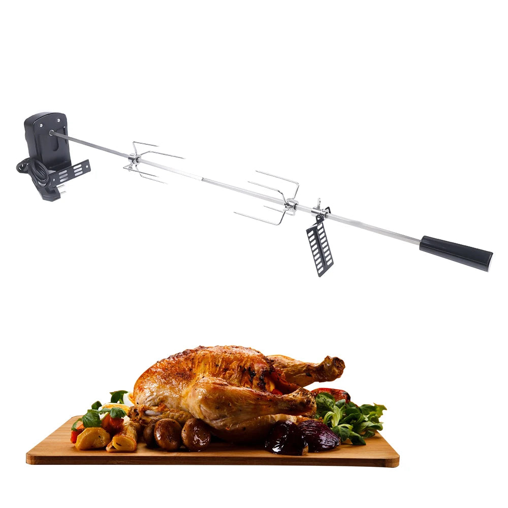 120 cm long cable Rod Outdoor Barbecue Grilling Rotisserie Kit