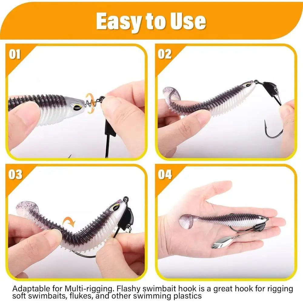 Weighted Swimbait Fishing Hooks 3/0 4/0 5/0 10pcs